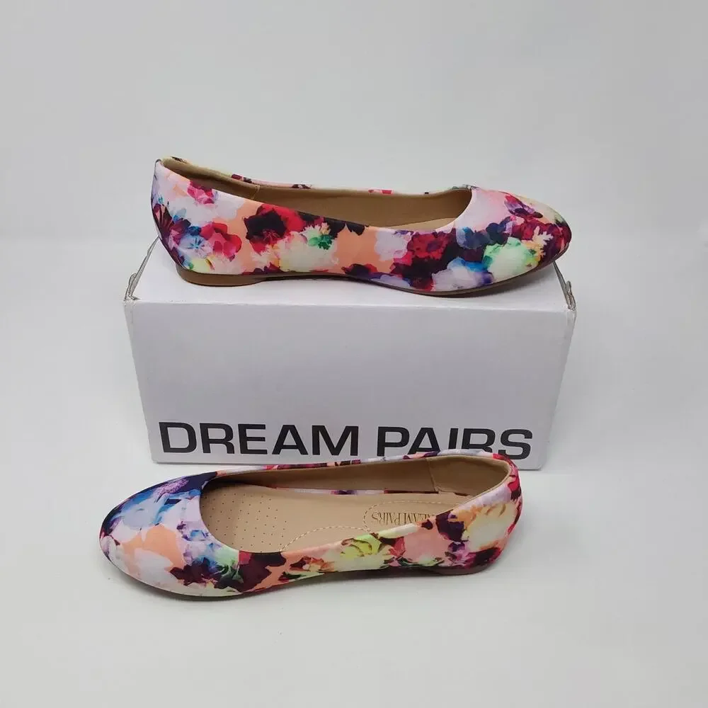 Dream Pairs Sole Simple Women's 7 Floral Ballet Flats Multicolor Shoes NIB